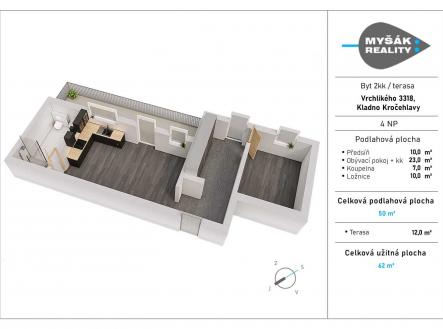 Prodej bytu, 2+kk, 50 m²