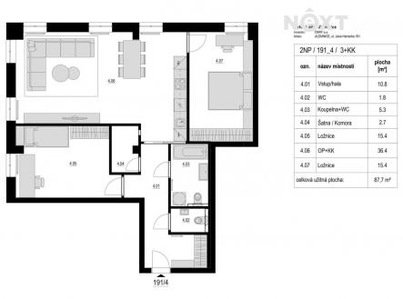 Prodej bytu, 3+kk, 93 m²