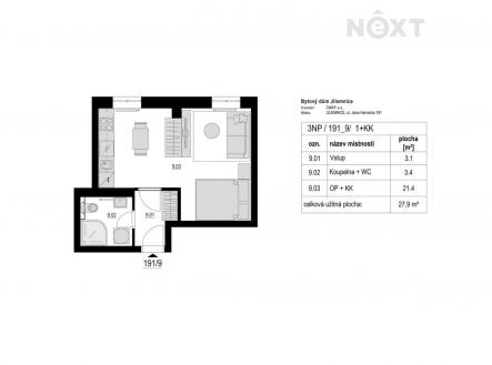 Prodej bytu, 1+kk, 29 m²