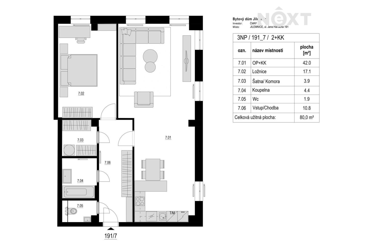 Prodej byt 2+kk, 84㎡