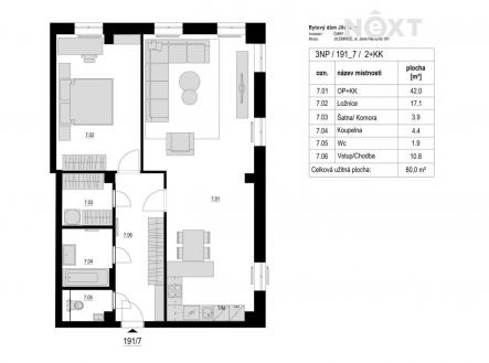 Prodej bytu, 2+kk, 88 m²