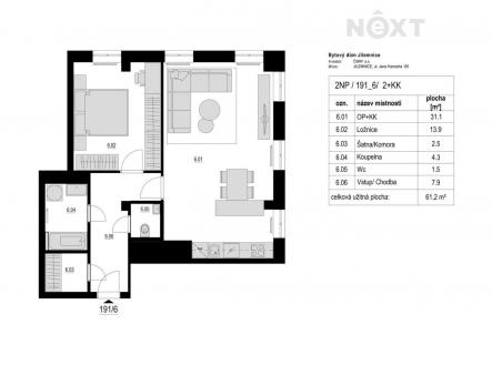 Prodej bytu, 2+kk, 69 m²