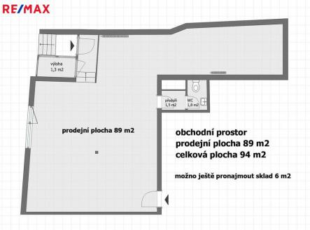 Pronájem - skladovací prostor, 94 m²