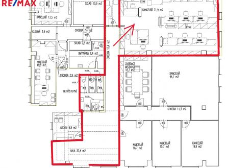 Pronájem kanceláře, 72 m²