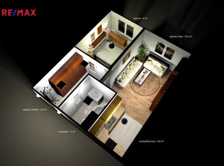 Prodej bytu, 2+kk, 39 m²