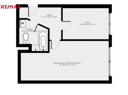 Pronájem bytu, 2+kk, 42 m²