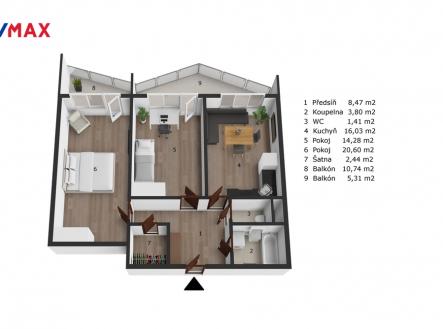 Prodej bytu, 2+1, 67 m²