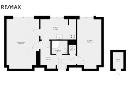 Pronájem bytu, 2+1, 52 m²