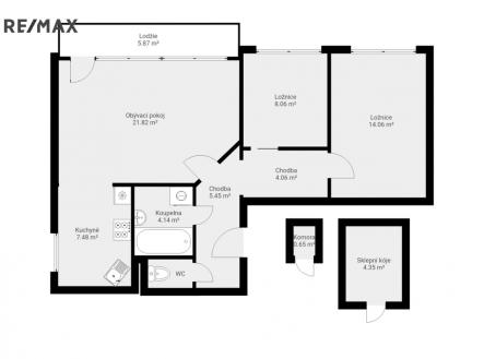 Prodej bytu, 3+kk, 71 m²