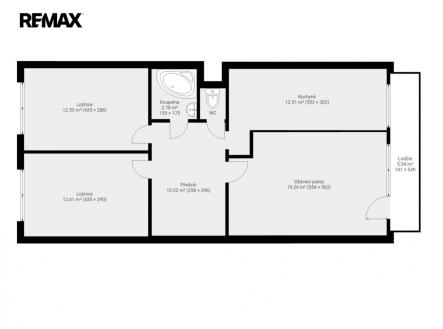Pronájem bytu, 3+1, 73 m²