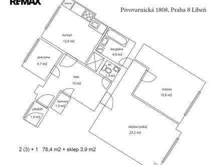 Pronájem bytu, 2+1, 82 m²