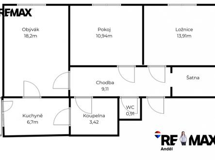 Prodej bytu, 3+1, 68 m²