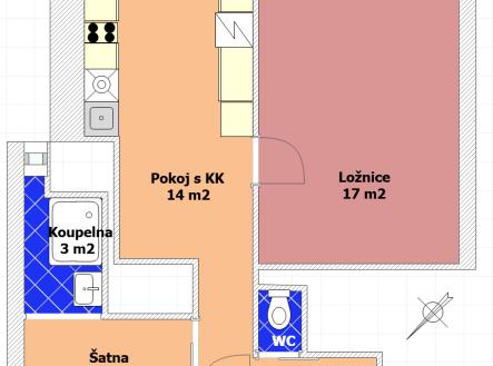 Prodej bytu, 2+kk, 42 m²