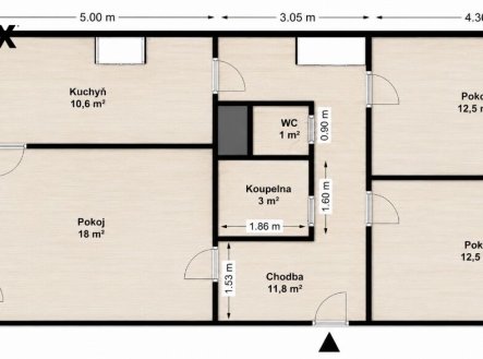 Prodej prostorného bytu 3+1 s lodžií, 73m2, Praha 5 – Stodůlky - Malá Ohrada
