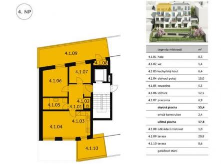 Prodej bytu, 2+kk, 58 m²