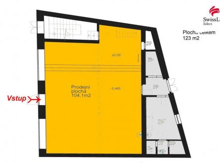 Pronájem - obchodní prostor, 123 m²
