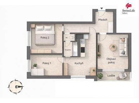 Prodej bytu, 3+1, 64 m²