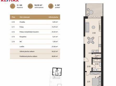 Prodej bytu, 2+kk, 59 m²