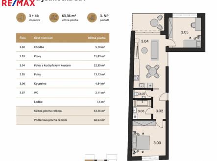 Prodej bytu, 3+kk, 63 m²