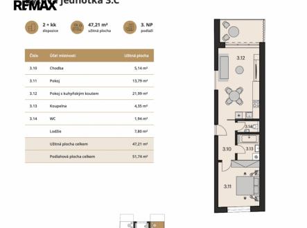 Prodej bytu, 2+kk, 55 m²