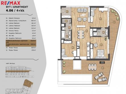 Prodej bytu, 4+kk, 118 m²