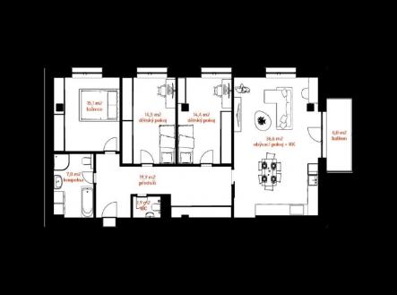 Prodej bytu, 4+kk, 122 m²