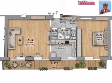 Prodej bytu, 2+1, 84 m²