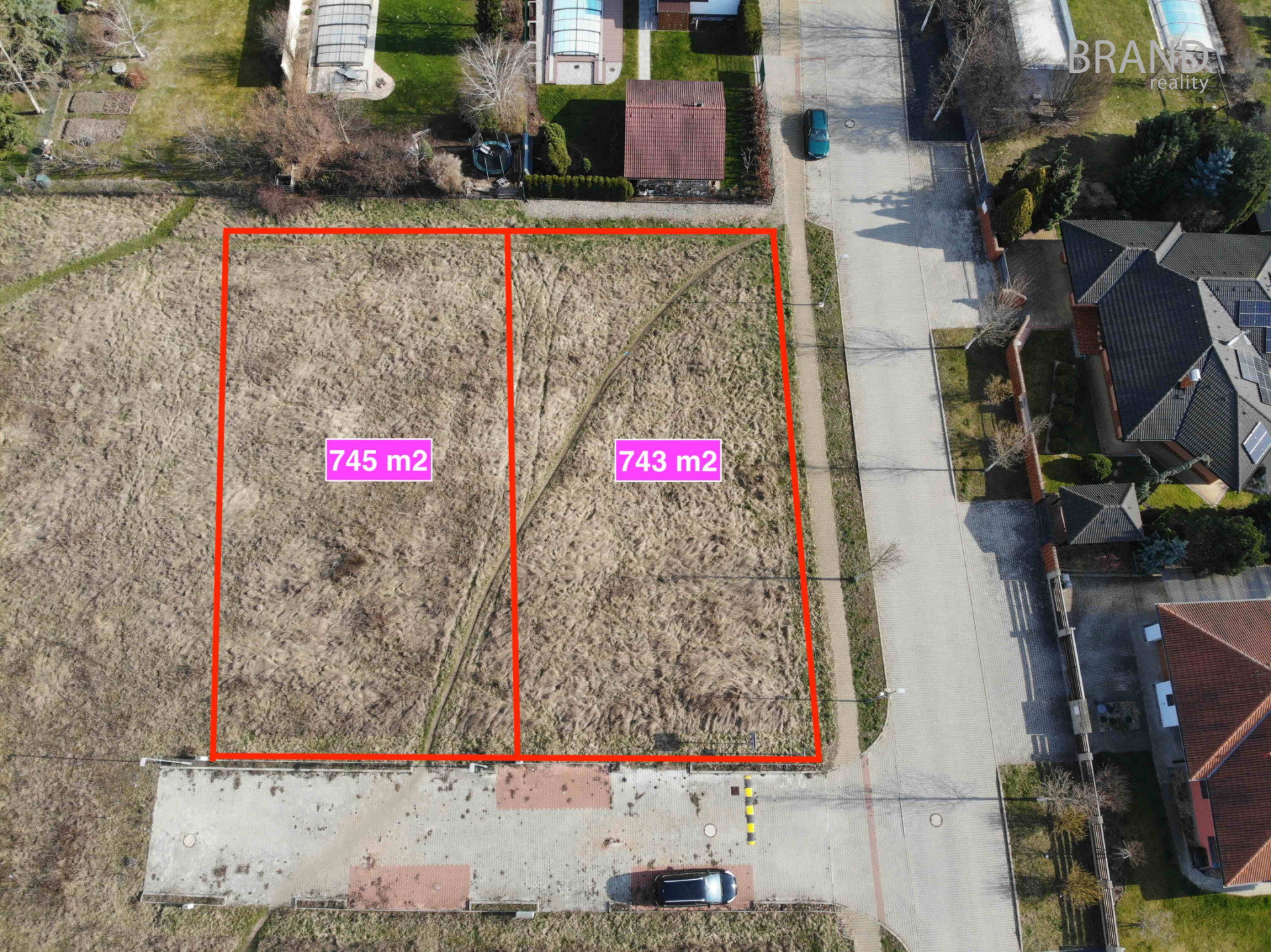 Prodej stavebního pozemku, 745 m2, ul. Nade Mlýnem, Neratovice. 