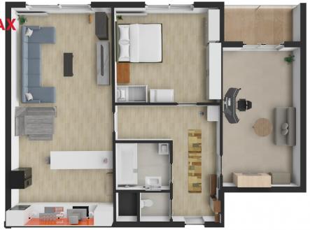 Prodej bytu, 3+kk, 64 m²