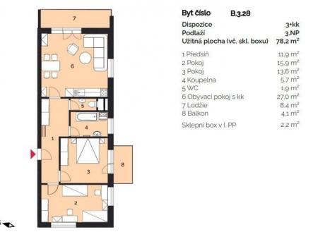 Prodej bytu, 3+kk, 79 m²