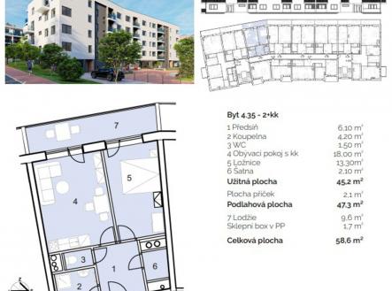 Prodej bytu, 2+kk, 59 m²