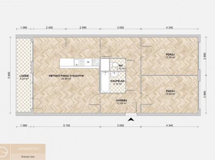 Prodej bytu, 3+kk, 76 m²