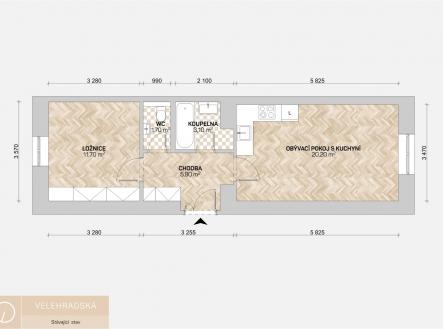 Pronájem bytu, 2+kk, 44 m²