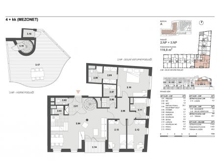 Pronájem bytu, 4+kk, 114 m²