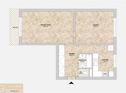 Pronájem bytu, 2+1, 56 m²