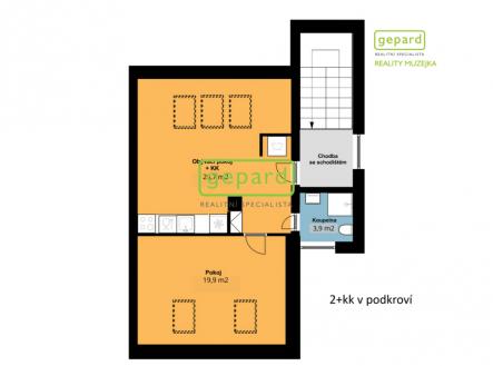 Pronájem bytu, 2+kk, 51 m²