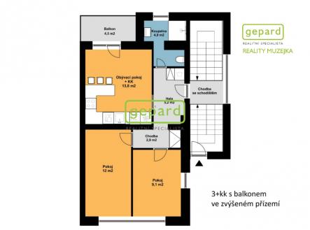 Pronájem bytu, 3+kk, 52 m²