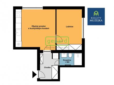 Pronájem bytu, 2+kk, 36 m²