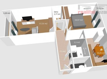 Prodej bytu, 2+1, 61 m²