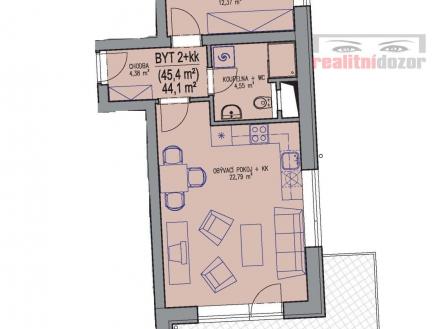 Pronájem bytu, 2+kk, 62 m²