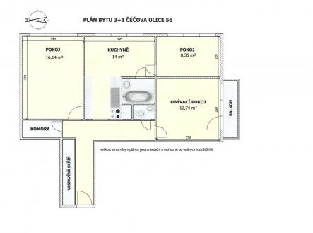 Pronájem bytu, 3+1, 69 m²