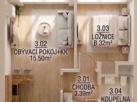 Prodej bytu, 2+kk, 36 m²