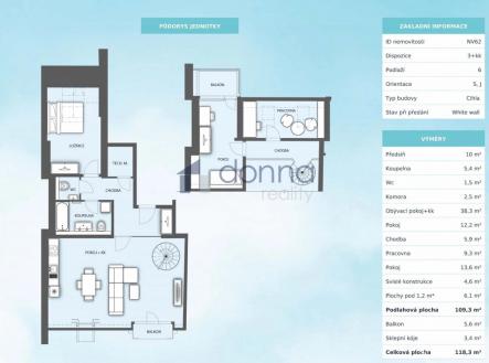 Prodej bytu, 3+kk, 109 m²