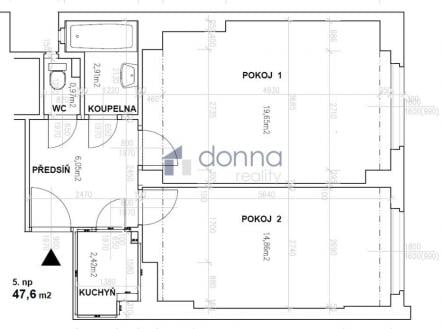 Pronájem bytu, 2+kk, 48 m²