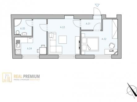 Pronájem bytu, 2+1, 53 m²