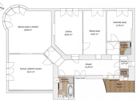 Pronájem bytu, 4+1, 140 m²