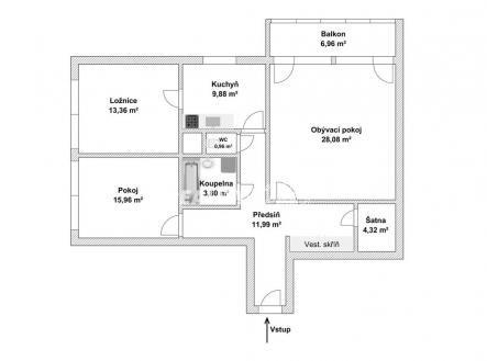 Pronájem bytu, 3+1, 98 m²