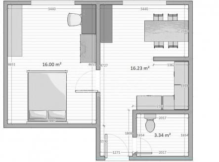 Pronájem bytu, 2+kk, 36 m²