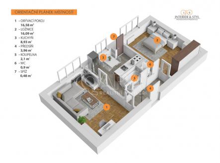 Prodej bytu, 2+1, 53 m²