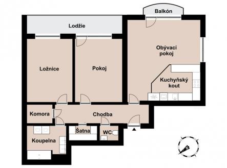 Pronájem bytu, 3+kk, 94 m²